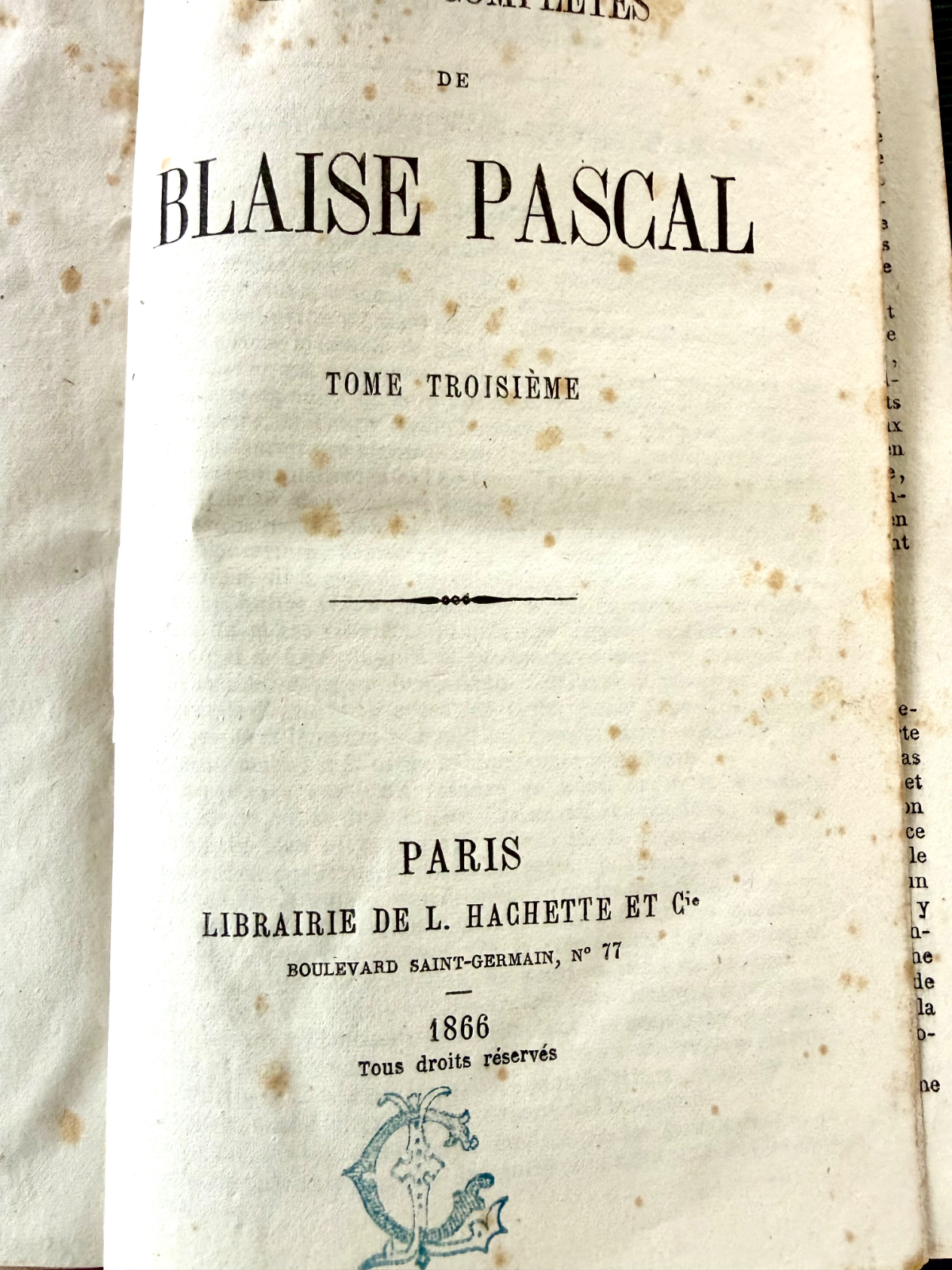 Oeuvres Complètes (1866) - Pascal Tomo III - miniatura 5